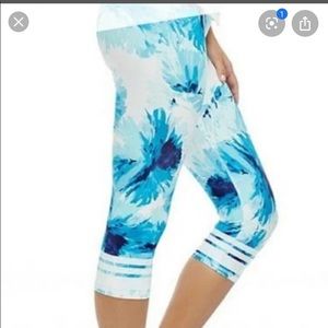 fabletics leggings blue floral print SMALL